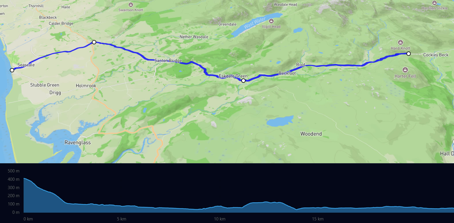 Hardknott Pass Map