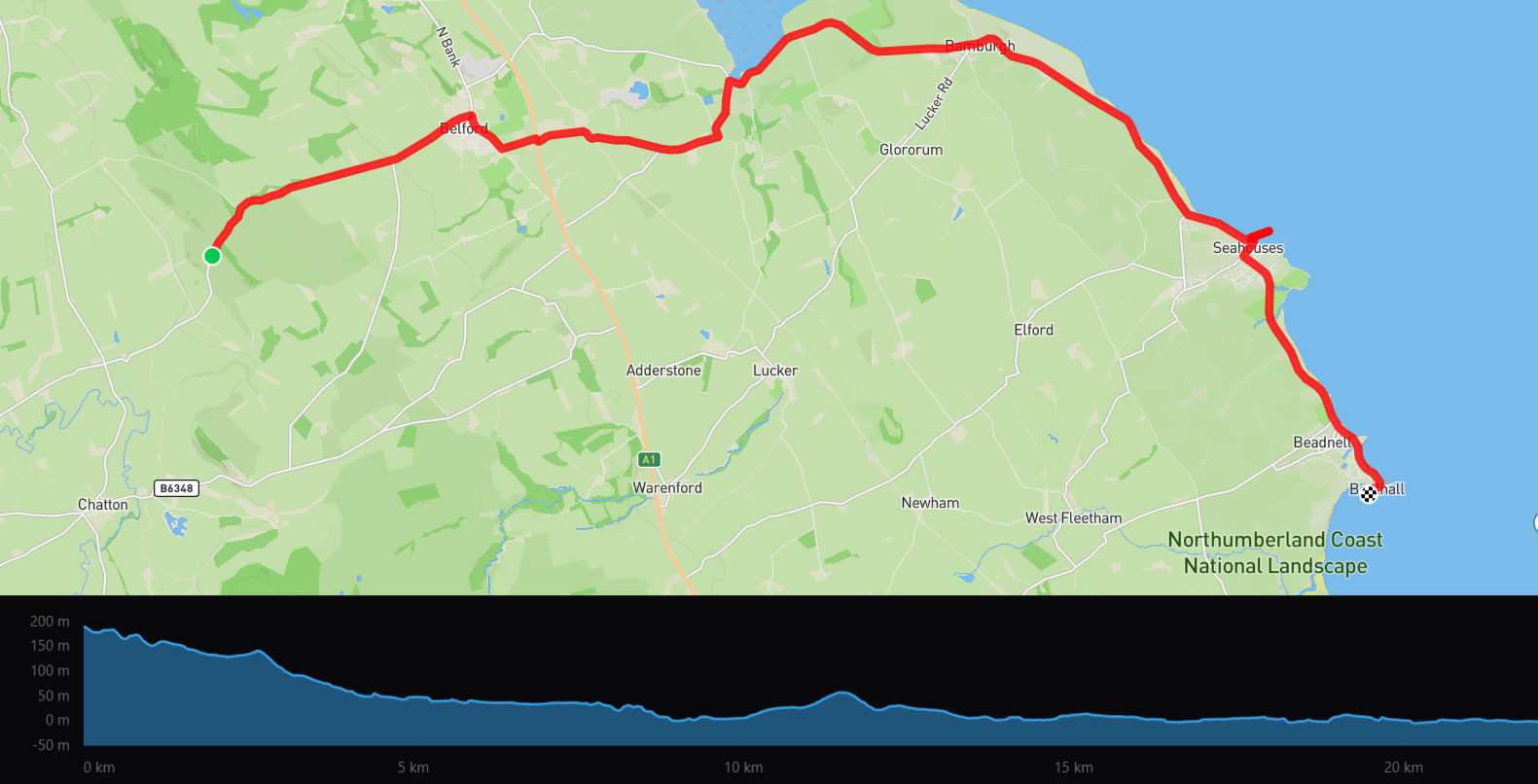 Bamburgh and Seahouses Map